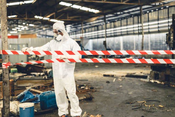 Professional Biohazard Cleanup technician working in Simla, CO